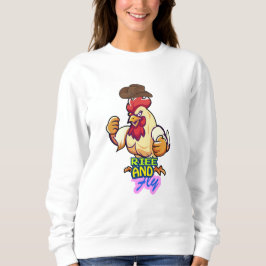Rolig "Kyckling Upp och Flyg" T-Shirt