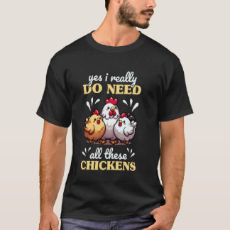 Rolig Kycklingdam Jag Vill Bara Ha Kycklingar Prin T Shirt