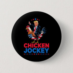 Rolig Kycklingjockey Trump Meme Knapp