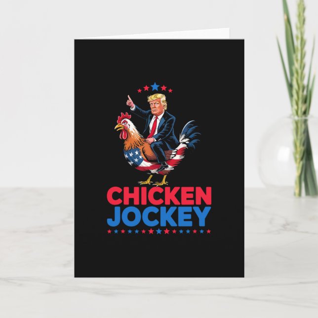Rolig Kycklingjockey Trump Meme  Kort (Framsida)