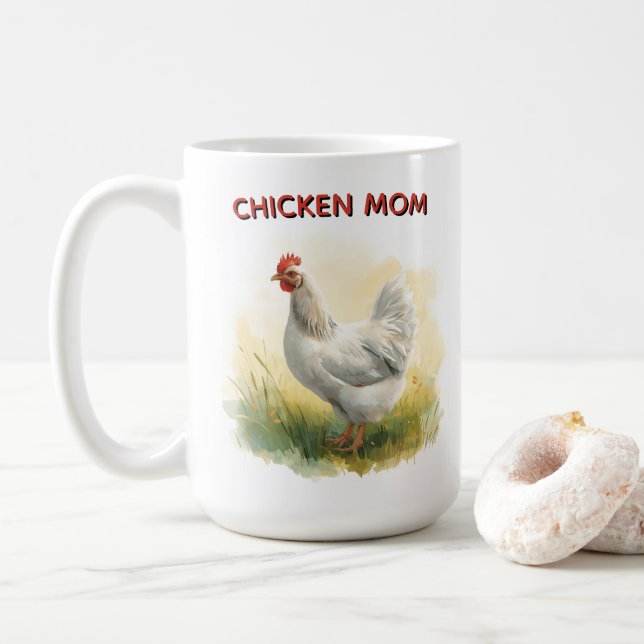 Rolig Kycklingmamma Gård  Kaffemugg (Med munk)