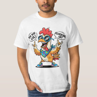 Rolig Kycklingmaskot T-Shirt – Djärv Pop Art Serie