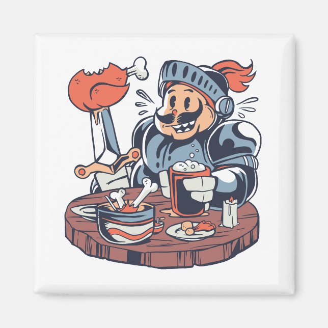 Rolig kycklingmat-pun magnet (Framsidan)