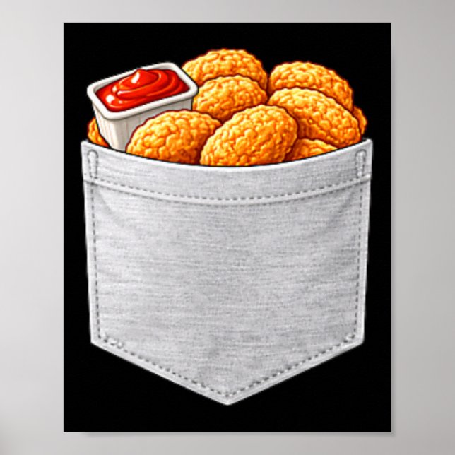 Rolig kycklingnugget i falsk ficka Cool nyhet H Poster (Framsidan)