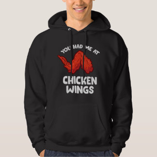 Rolig Kycklingvingeälskare Du Fick Mig Vid Kycklin Hoodie