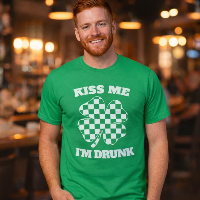 Rolig Kyss Mig Jag Är Berusad St. Patrick's Day Sh T Shirt (Funny Kiss Me I'm Drunk St. Patrick's Day Shamrock T-Shirt)