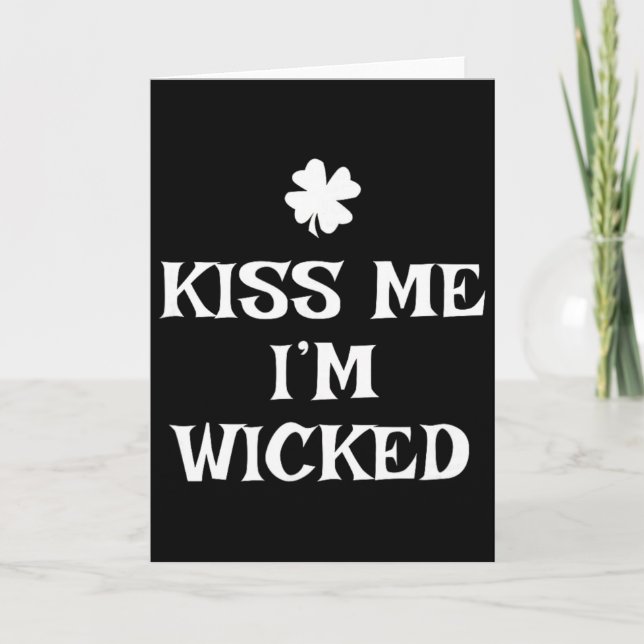 Rolig Kyss Mig Jag Är Elak St. Patrick's Day  Kort (Framsida)