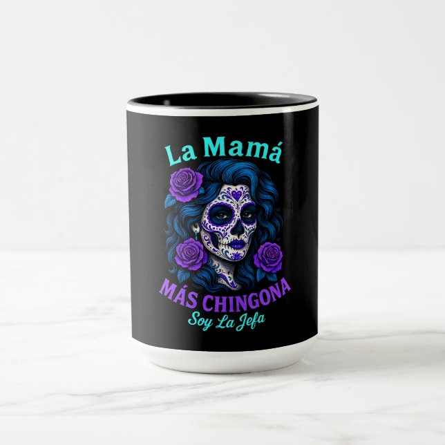 Rolig La Mamá Más Chingona Spansk Mamma Mugg (Center)