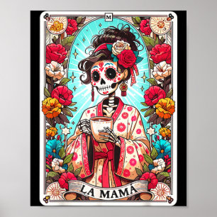 Rolig la mama tarotkort mexikansk skelett mamma poster