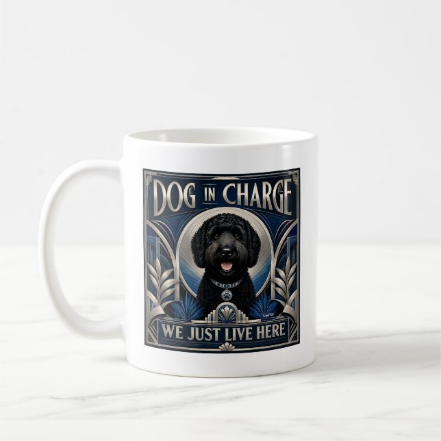 Rolig Labradoodle Kör Huset Kaffe Kopp - Mugg  (Vänster)