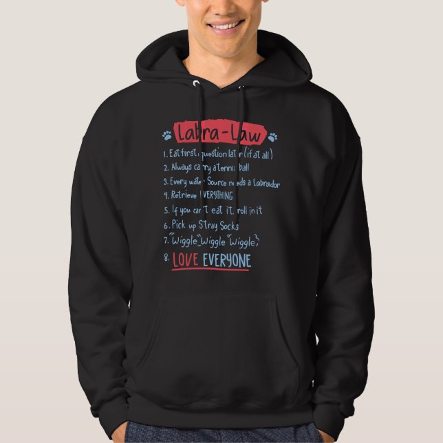 Rolig Labradoodle Labrador Labb Ide Present åt Lab Hoodie (Framsida)
