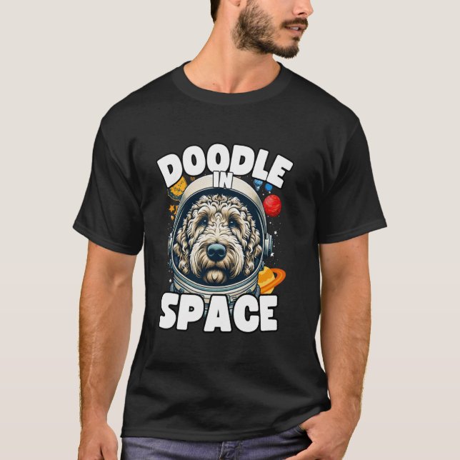 Rolig Labradoodle Rymd Design Labradoodle Älskare T Shirt (Framsida)