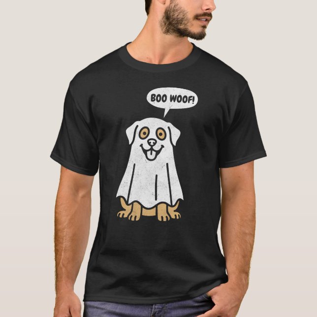 Rolig Labrador Halloween Spökhund T Shirt (Framsida)