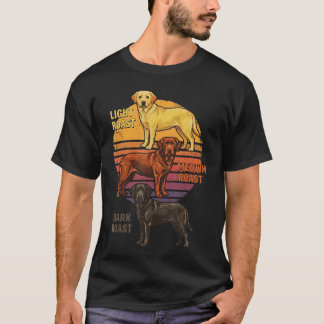Rolig Labrador kafferostningar Vintage Svart Gul T Shirt