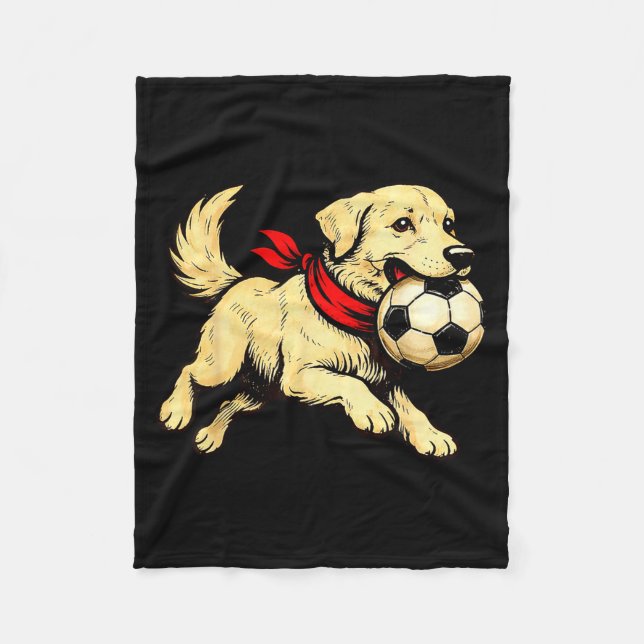 Rolig Labrador Retriever Hund som spelar fotbollsm Fleecefilt (Framsidan)