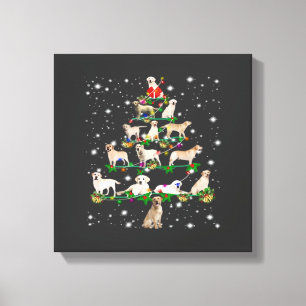 Rolig Labrador Retriever Julgran Klassisk T-shirt Canvastryck