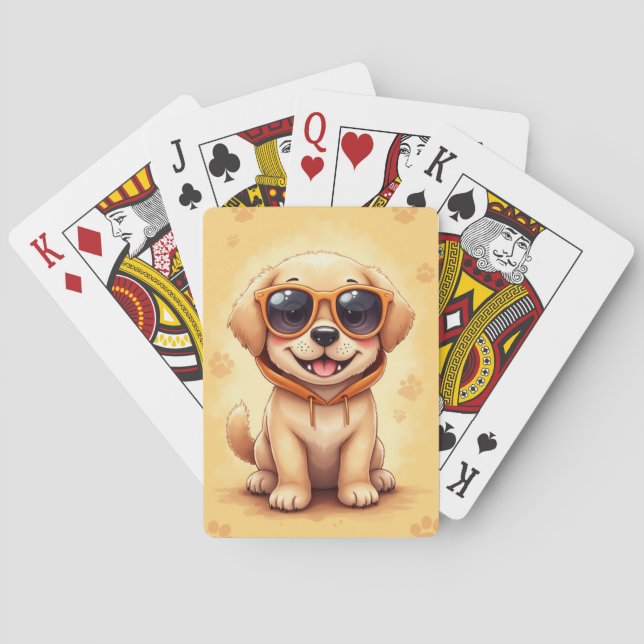 Rolig Labrador Retriever Kawaii Hund Casinokort (Baksidan)
