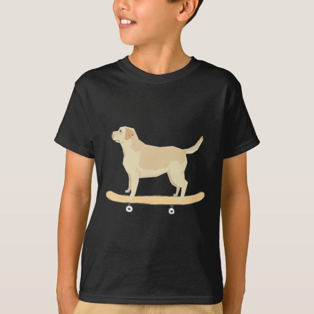 Rolig Labrador Skateboard Hund T Tröja Present  (Framsida)