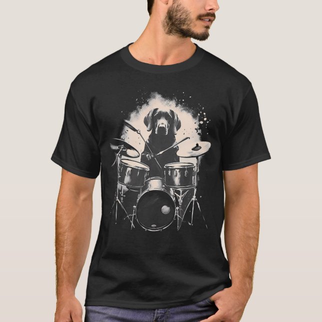 Rolig Labradorhund som trummar T Shirt (Framsida)