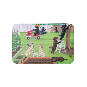 Rolig Labradors för söndag målning Badrumsmatta