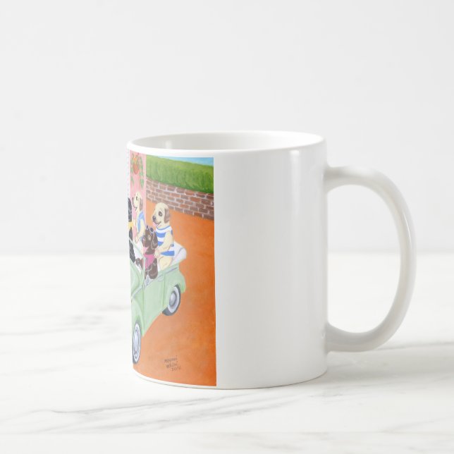 Rolig Labradors för Taco målning Kaffemugg (Höger)