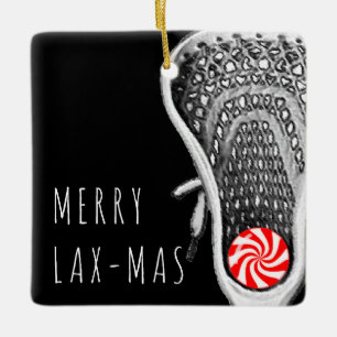 Rolig Lacrosse Jul Julgransprydnad Keramik