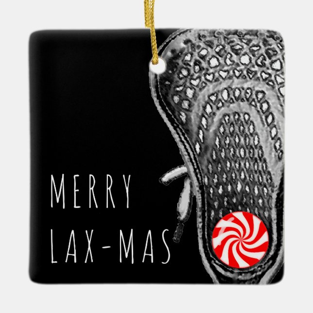 Rolig Lacrosse Jul Julgransprydnad Keramik (Framsida)