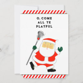 Rolig Lacrosse Jul Julkort