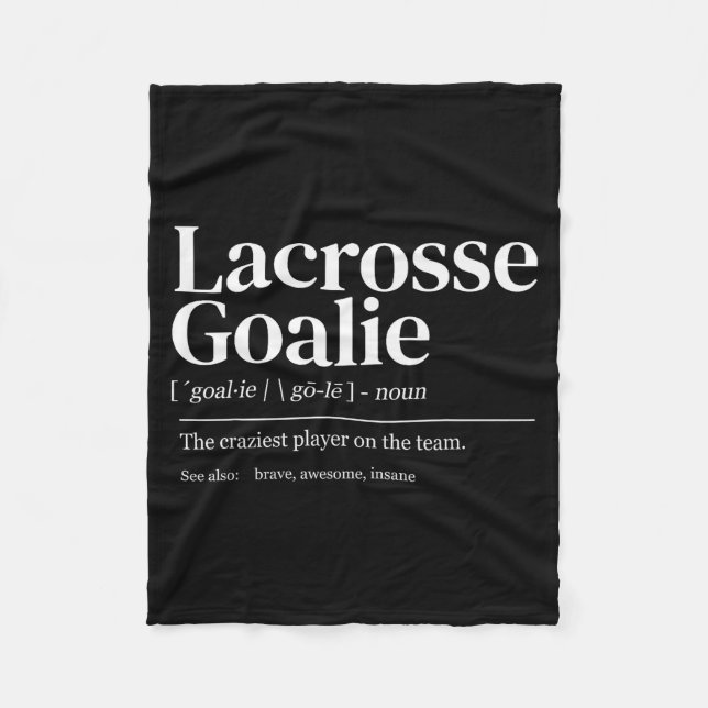Rolig Lacrosse Målvakt Citat Definition Män Kvinna Fleecefilt (Framsidan)