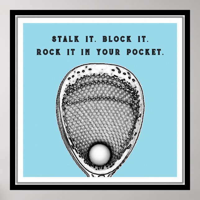 Rolig lacrosse målvakt poster (Framsidan)