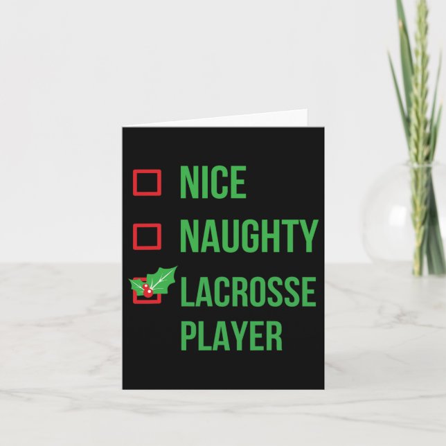 Rolig lacrosse-spelare pyjamas julpresent  kort (Framsida)