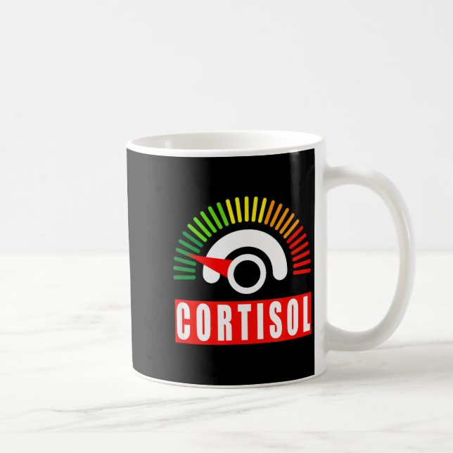 Rolig låg kortisolnivå meme binjuretrötthet kaffemugg (Höger)
