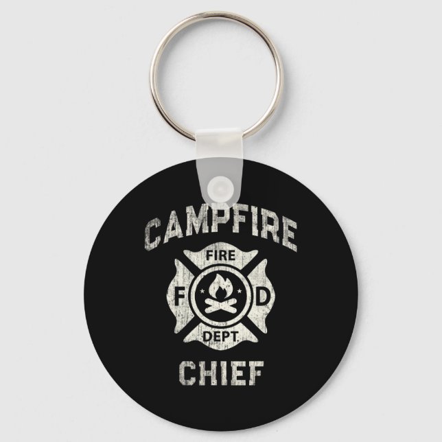 Rolig lägereld Chef Vandrings Sommarläger Direktör Nyckelring (Framsida)