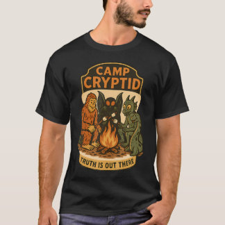 Rolig lägerkryptozoologi Bigfoot Mothman Jackalope T Shirt