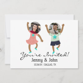 Rolig Lägg till foto anpassad brud & brudgum bröll Inbjudningar