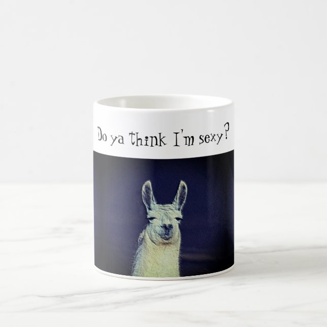 Rolig Lama Ansikte Djur Kaffemugg (Center)