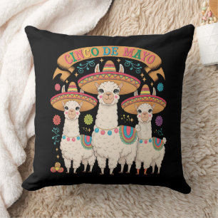 Rolig Lama Cinco De Mayo Fest Firande Kudde