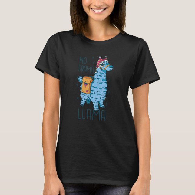 Rolig Lama, Ingen Drama Lama T Shirt (Framsida)