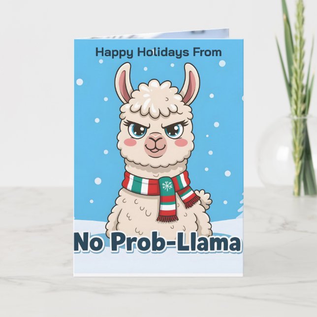 Rolig Lama Inget Prob-Lama Foto Jul Kort (Framsida)