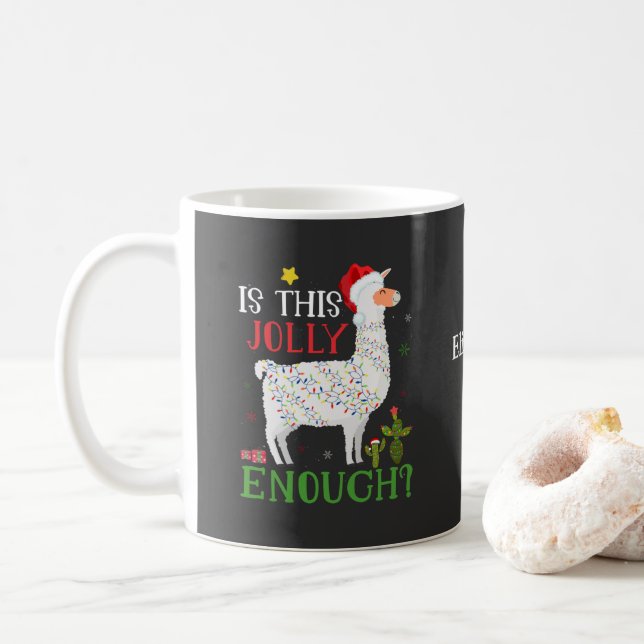 Rolig Lama Jul Semester Är Det Här Glatt Nog Kaffemugg (Med munk)