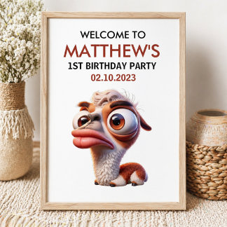rolig lama Karikatyrer Mexikansk 1-årsfest Poster