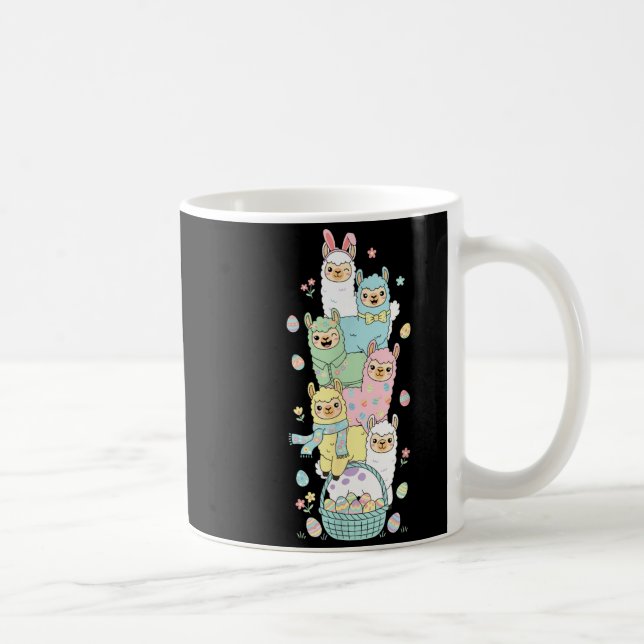 Rolig Lama Påskägg Barn Mäns Kvinnors Påskdag Kaffemugg (Höger)
