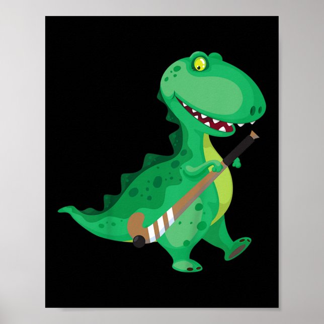 Rolig landhockey för barn med dinosaurie  poster (Framsidan)