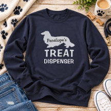 Rolig långhårig dachshunds SNACKMASKIN