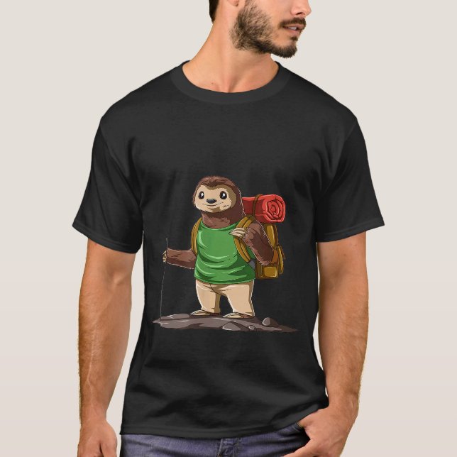 Rolig Långsam Hikers  Vandring Och Camping T Shirt (Framsida)