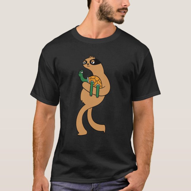 Rolig långsam sengångare sköldpadda t shirt (Framsida)