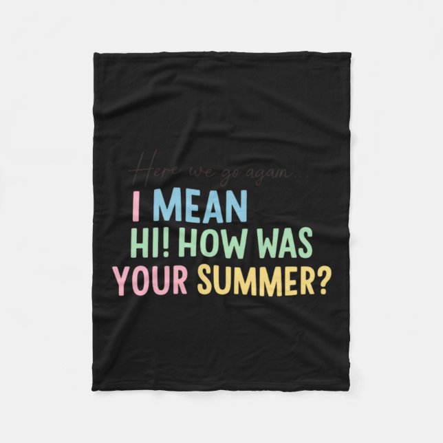 Rolig lärar sommarhälsning citat design fleecefilt (Framsidan)