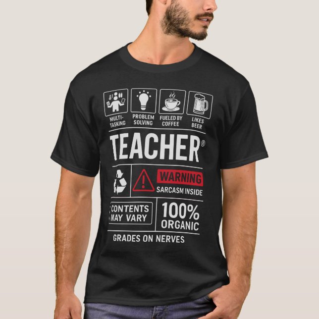 Rolig lärardefinition — Multitasking T Shirt (Framsida)