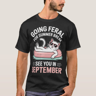 Rolig Lärare Elev Katt Sommarlov Går T Shirt
