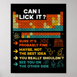 Rolig lärare elev vetenskap Kan jag slicka det Per Poster